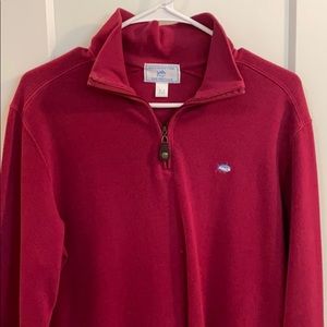 Men’s southern tide burgundy quarter zip, small!